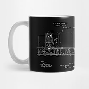 Electric Railway Vintage Patent Hand Drawing Mug